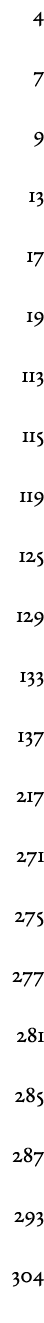 4 7 9 13 17 19 113 115 119 125 129 133 137 217 271 275 277 281 285 287 293 304