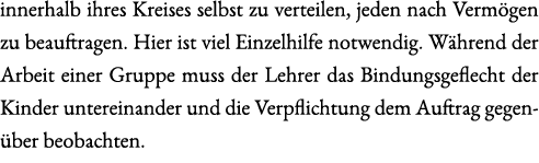 innerhalb ihres Kreises selbst zu verteilen, jeden nach Verm gen zu beauftragen. Hier ist viel Einzelhilfe notwendig....